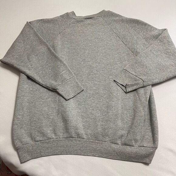 Fruit Of The Loom VTG Grey Solid Blank Crew Neck Sweatshirt Size XL Rare - Picture 6 of 7